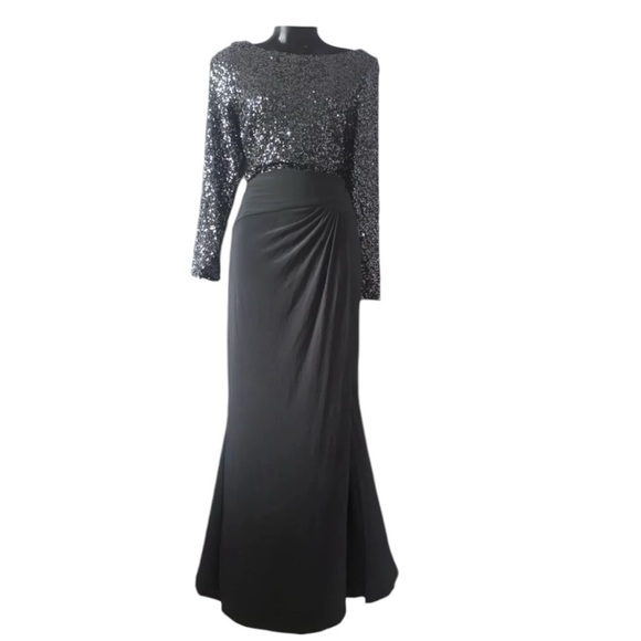 Ralph Lauren Evening Sequined Formal Dress Gown Size 2 - Picture 3 of 12